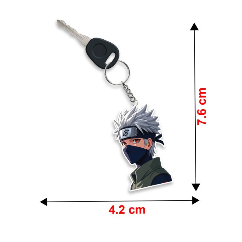 Kakashi Hatake Acrylic Anime & Cartoon Theme Keychain For Bike & Car Birthday Return Gift For Kids Gift For Girls & Boys